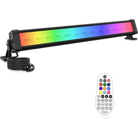 Projecteur LED RGB 42W 10 Couleurs 30 Modes Dynamiques 6 Luminosité Barre RGB Étanche IP66 Télécommande RF 360° Mémoire Et Minuterie Éclairage LED Pour Halloween Noël Festival (1/5)