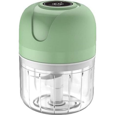 Hachoir Electrique Rechargeable USB,Mini Coupe Legumes 250 ml Mini Robot de Cuisine Hachoir de Cuisine Robot Mixeur,Idéal pour Oignons,Poivre,Légumes et Viande,3 Lames en Acier Inoxydable (1/4)