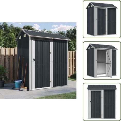 Gerätehaus Anthrazit 192x152,5x237 cm Verzinkter Stahl - Geräteschuppen - Gartenhaus - Werkzeuglager - Outdoor-Lagerraum - Anthrazit