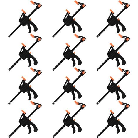 Set mit 12 Schnellspannklemmen (10 cm) für Holzbearbeitung, F-förmige Ratschenklemmen für Holzbearbeitung, Tischlerarbeiten und Heimwerkerprojekte