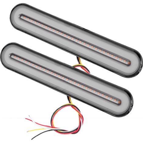 Feux arrière 100LED 3-en-1 étanches clignotants stop indicateur lampe de frein 12V-24V jaune rouge (1/5)