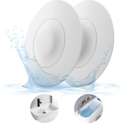 Tapón de bañera universal, con filtro de pelo, colador de drenaje de silicona, apto para bañarse y sumergirse en la bañera (juego de 2) (1/5)