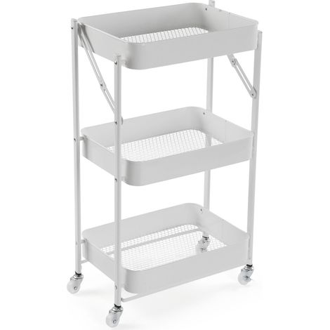 Versa Carrello Pieghevole in Metallo Bianco (1/4)