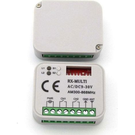 RéCepteur à Distance pour Portail de Garage 433 868MHz RX MULTI 300-900MHZ AC/DC 9-30V RéCepteur avec TéLéCommande.. (1/5)