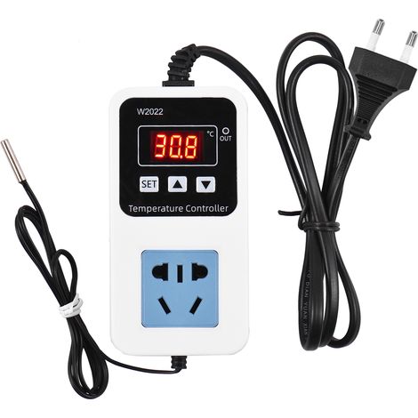 Régulateur de température électronique 110-220V 10A 1500W prise murale écran LCD avec sonde étanche thermostat intelligent commande chauffage aquaculture incubateur (1/3)