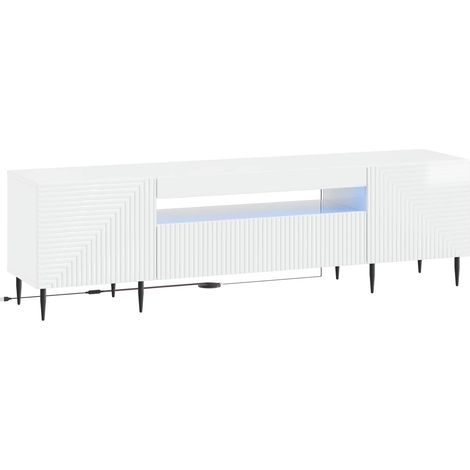 LED TV Cabinet High Gloss White Engineered Wood vidaXL (1/5)