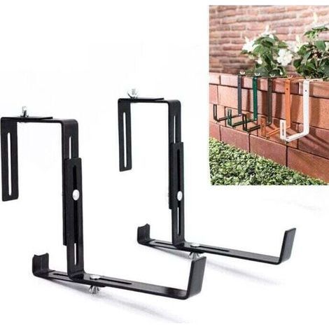 Support pour jardinière couleur anthracite Support de bac à fleurs robuste et réglable en largeur Accroche jardinière en métal pour le balcon (1/4)