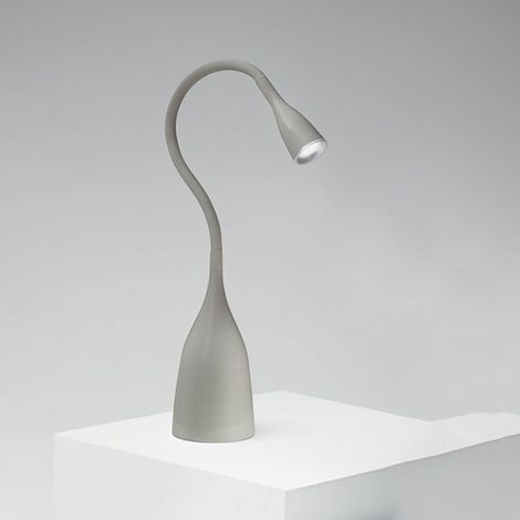 GLS021- LAMPADA DA TAVOLO GRIGIO LUCIDO FLESSIBILE CON BRACCIO IN SILICONE DIMMERABILE 3000K 350LM 5W (1/2)