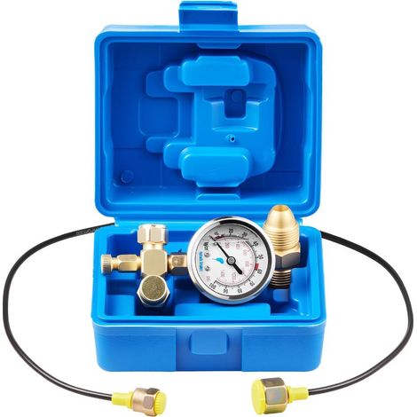 Kit Gonflage Accumulateur d'Azote Testeur Pression Hydraulique 0-1420 PSI 100 Bar avec Manomètre et Adaptateur CGA580 (1/5)
