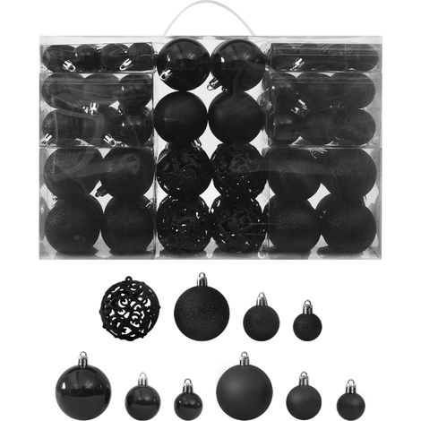 Juego de bolas de Navidad 100 piezas negro vidaXL (1/2)