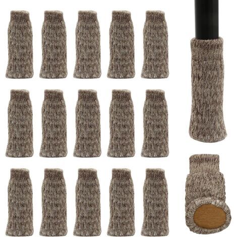 Set mit 16 Stuhlbeinsocken mit Filzgleitern – Doppellagig, rutschfest – Für Zuhause, Schule, Büro, Bibliothek (Khaki) (1/5)
