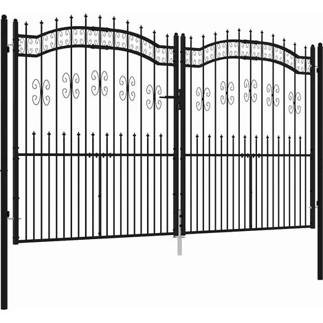 Maison Exclusive - Gartentor KAMPEN mit Speerspitze Schwarz 302 x (1/5)
