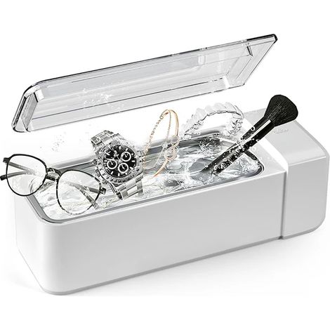 Réservoir de nettoyage à ultrasons, 600 ml, 42 kHz, convient pour les bijoux, montres, bagues, lunettes, vernis à ongles, coupe-ongles, brosses de rasoir. (1/5)
