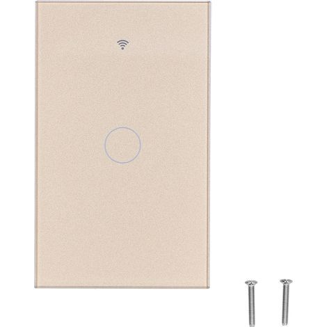 Plaque murale interrupteur tactile unique pour Zigbee Tuya, compatible commande vocale, 100-240V, couleur or (1/5)
