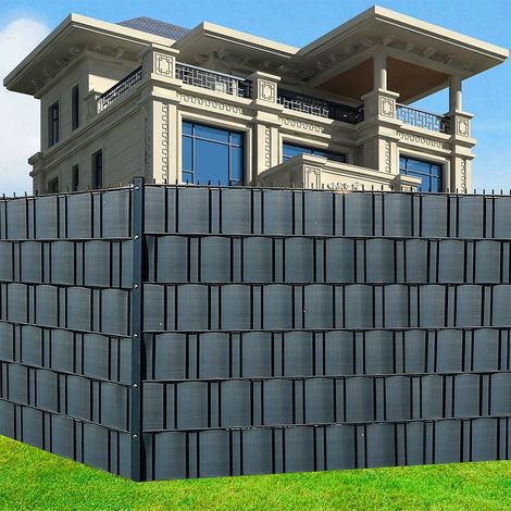 Melko striscia per la privacy in PVC rigido Antracite Recinzione a doppia barra di stuoia Recinzione pannello di recinzione Recinzione  (1/5)
