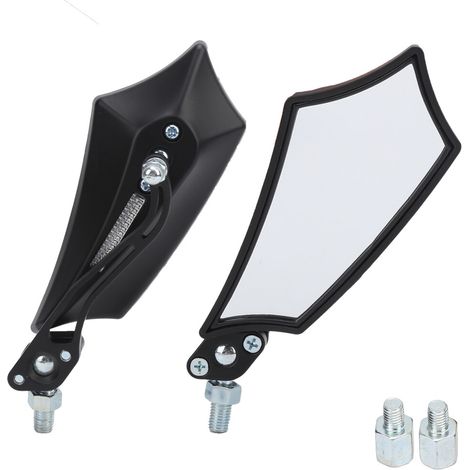 Convient aux rétroviseurs universels antichoc pour motos, rétroviseurs latéraux pivotants réglables à 360 degrés, fabriqués avec une coque en ABS haute résistance et des matériaux métalliques résistan