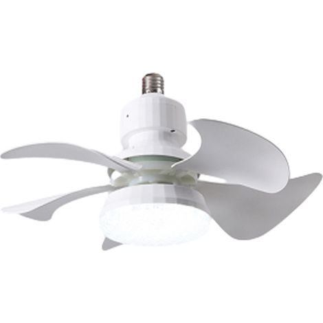 Ventilateur de plafond avec lampe et douille E27, pales détachables, télécommande intelligente, idéal pour les petites chambres et les restaurants. (1/5)