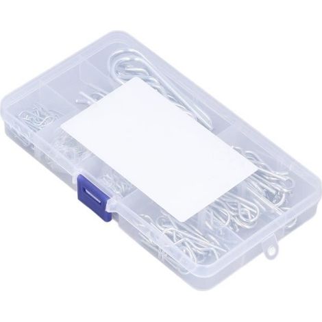 Mxzzand Goupille fendue Kit de broches fendues en acier inoxydable, 125 pièces, épingle à cheveux Type R Type B, auto petites (1/4)