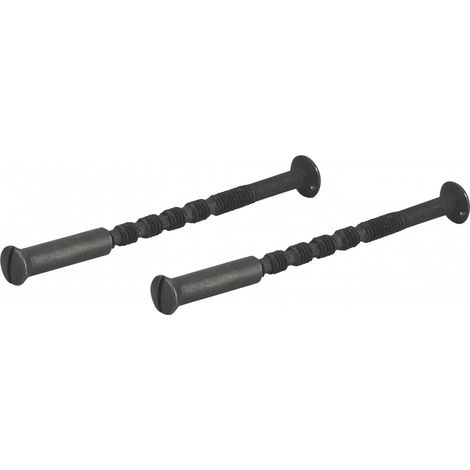 Thirard – Lot de 2 vis sécables M4x50 en acier zingué – Tige carrée pour installation portes intérieures – Douilles incluses – Noir (1/2)