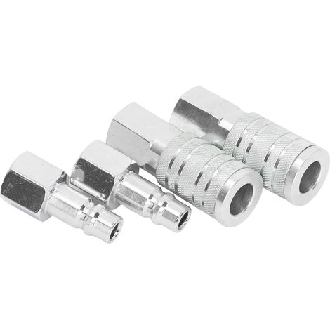2 Luftanschlüsse, 2 1/2-Zoll-NPT-Verschlussstopfen, Aluminiumlegierung, 300-PSI-Luftschlauch, Schnellkupplungen, Adapter für Druckluftwerkzeuge (1/5)
