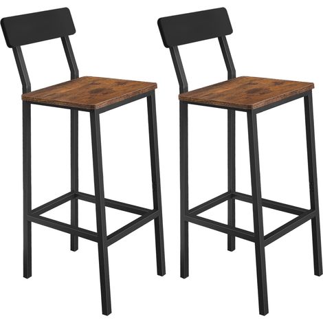 Dunkelbrauner Hocker, 2er-Set, 30 x 40 x 90 cm  Begryf