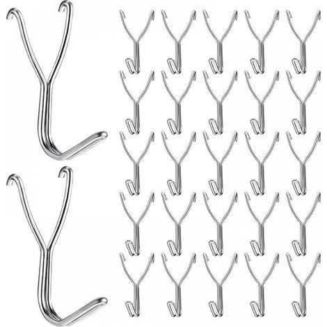 50pcs 20mm Stainless Steel Hooks for Kitchen Garage Storage Accessories Workbench Tools Craft Supplies (1/5)
