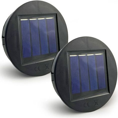 2er-Pack Solarleuchten-Ersatz mit 8 cm Durchmesser und transparenten LED-Solarabdeckungen, wasserdichte IP65-Solar-LED-Abdeckung für Solarleuchten im Garten und zum Selbermachen (1/4)