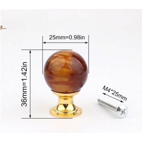 Poignee de Meuble 6 Pièces Bouton de Meuble, Boutons de Tiroir, Boutons de Porte avec 6 Vis de Taille Boutons de Meuble Ronds en Ambre (1/3)