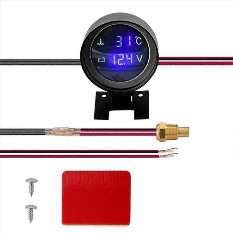 Jauge de température d'eau numérique ronde à LED pour voiture ou camion, capteur de température B (1/5)