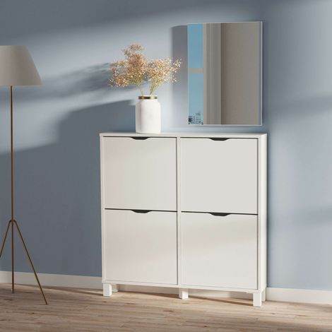 Mueble Zapatero Recibidor Mary Con Espejo Suspendido 97 cm (1/3)