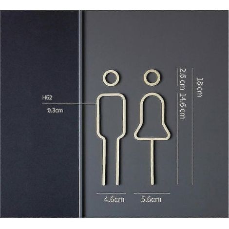 Panneaux Muraux Homme Femme - Métal Acier Ou Aluminium - Pour Porte Salle De Bain Bureau Commerce - Paire (1/4)