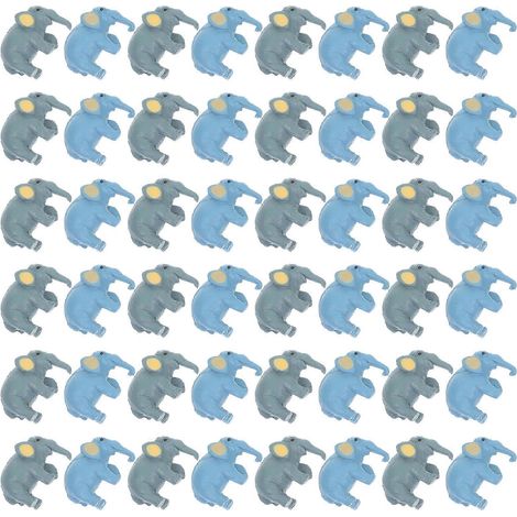 Ensemble de 60 figurines décoratives en forme d'éléphant en résine durable, pour décoration intérieure et jeux d'enfants (1/5)