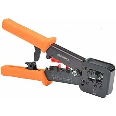 Pince à sertir RJ45 pour câbles réseau et téléphoniques RJ11/RJ12 - Outil de sertissage modulaire 3 en 1 pour télécommunications et câbles réseau