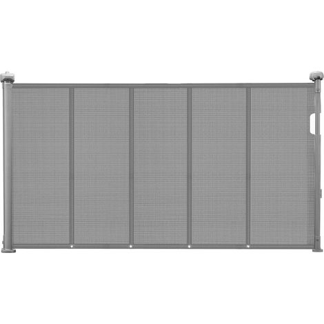 Einziehbares Babyschutzgitter, 870 mm hoch, 1400 mm Maschenweite, einfache Montage, für Treppen, Türrahmen und Flure, grau, garantierte Präzision (1/5)