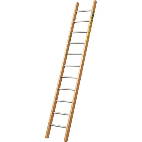 Scala a pioli mista alluminio / legno - Altezza raggiungibile : 2.84m - MS1300