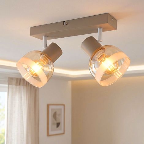 Lampada da soffitto Lampada da sala da pranzo Faretti orientabili Metallo beige L 26 cm (1/5)