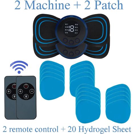 Mini-EMS-Nackenmassagegerät mit elektrischen Impulsen, LCD-Display und 8 Modi. Nackenmassagepflaster zur Linderung von Muskelschmerzen. Tragbares Körpermassagegerät 01119-AquaForge