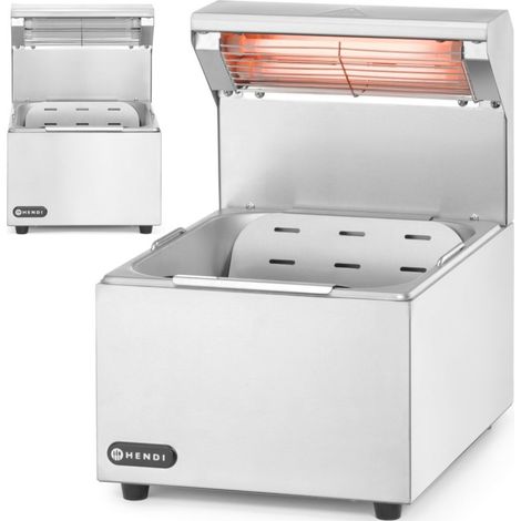 Calentador de patatas fritas con lámpara calefactora GN 1/2 400 W (1/5)