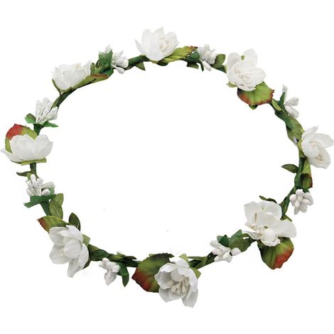 Couronne De Fleurs - Couronne Capillaire Fleurie En Polyester - Pour Mariage Festival Plage - Taille Unique (1/5)