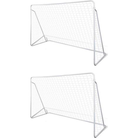 vidaXL Filets de but de football Acier 2 pcs 240x90x150 cm (1/5)