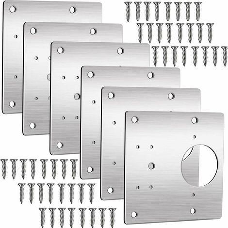 Piastra di riparazione per cerniere, kit di riparazione per cerniere di mobili, cassetti e ante di armadi da 9,9 cm, cerniere per mobili da cucina, ante di armadi (6), Versailles (1/5)