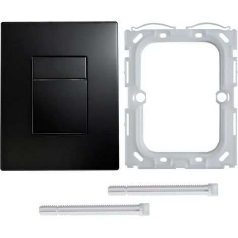 GROHE Even-kompatible Betätigungsplatten – Mattschwarz – Zweimengenspülung für GD2-Spülkasten – 156 x 197 mm – inklusive Montagezubehör (1/4)