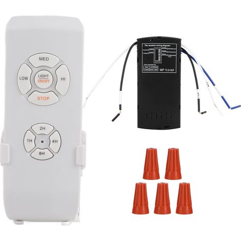 Kit Télécommande Ventilateur Plafond Universel 220V Contrôleur 3 Vitesses Minuterie Récepteur pour Lampe Ventilateur (1/5)
