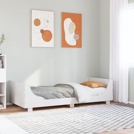 Estructura cama sin colchón madera maciza pino blanca 100x200cm vidaXL (1/5)
