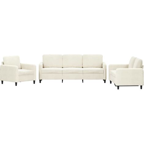 Maison Exclusive - Set di Divani 3 pz Crema in Velluto (1/5)