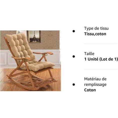 Coussins de chaise, Patio Chaise dossier haut Patio Coussin Siège arrière Intérieur Extérieur, couleur Sable (1/4)