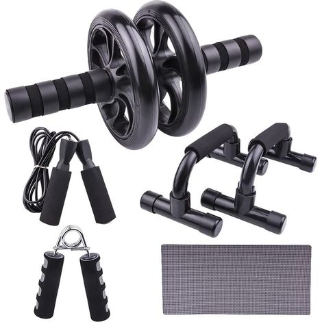 Équipement d'entraînement musculaire pour exercices de fitness avec roue abdominale pour ensemble de bandes de résistance (1/4)