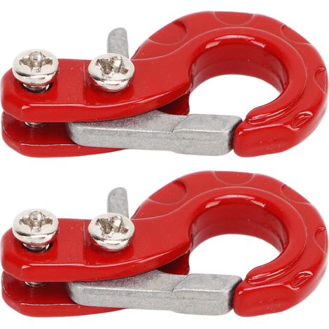 Crochets De Remorque En Alliage D Aluminium Pour Voiture RC 1/10 - Accessoires De Traction Pour SCX10 D90 - Lot De 2 Pièces Rouge (1/5)