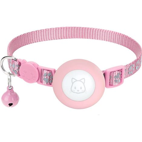 Collier pour chatons et petits animaux de compagnie, avec sangle en nylon réfléchissante douce et résistante, rose.