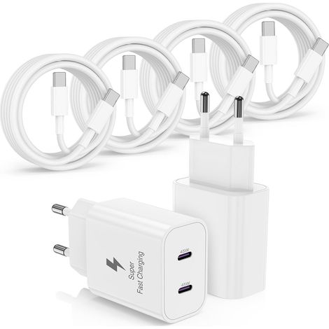 45W Chargeur USB C Rapide pour iPhone Duo 18 17 16 15 Pro Max,2 Port USB-C Apple Chargeur avec 1/1/2/2m Câble USB C pour iPhone 18 17 16 15 Pro/Air/17E/16 Plus/iPad Pro/pour Samsung S26/S25 Ultra/S24 (1/5)